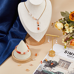 2 нити бусин из натурального оранжевого ботсванского агата&nbsp;G-FH0002-39