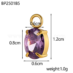Подвески из нержавеющей стали 304 со стразами&nbsp;STAS-OY003-86G