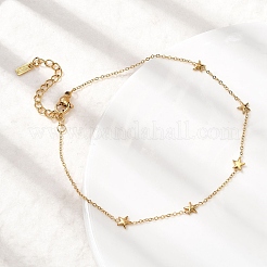 Браслеты со звездообразными звеньями из нержавеющей стали 304 для женщин&nbsp;BJEW-K237-20G