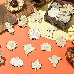 День благодарения незаконченные пустые деревянные срезы для рисования искусства&nbsp;WOOD-CJC0005-61B-1