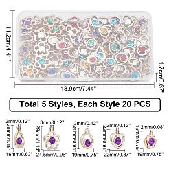 100 шт. 5 стильных подвески из АБС-пластика с УФ-покрытием&nbsp;KY-CA0001-18