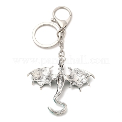 Брелки с подвеской из сплава дракона и стразами&nbsp;KEYC-G065-01G