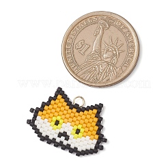 Подвески ручной работы из стеклянных бусин в форме головы кошки&nbsp;PALLOY-MZ00933-03