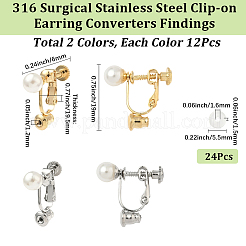 24 шт. 2 цвета 316 хирургическая нержавеющая сталь клипсы конвертеры фурнитура&nbsp;STAS-SC0010-34B