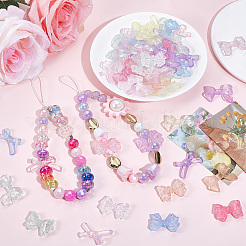 60шт 3 стиля прозрачные акриловые бусины&nbsp;OACR-SC0002-13