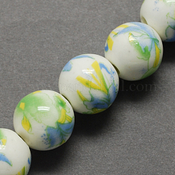 Ручной печатный шарики фарфора&nbsp;PORC-Q199-8mm-10