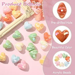 20шт УФ-покрытие непрозрачные акриловые бусины&nbsp;MACR-YW0004-14