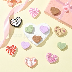 12 шт. силиконовые бусины в форме сердца&nbsp;SIL-YW0001-67