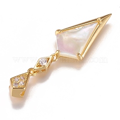 Латунные микропаве прозрачные подвески с фианитом&nbsp;ZIRC-F121-01B-G