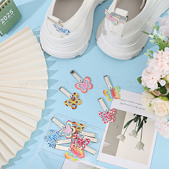 12 шт. 6 стиля подвески для обуви в виде бабочки из акрила&nbsp;HJEW-CA00015