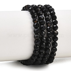 Нити бусин из натурального окрашенного и нагретого черного оникса&nbsp;G-A129-3mm-25