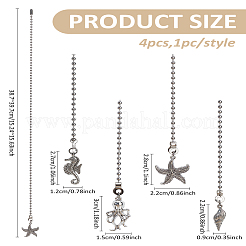 4 шт. подвески из сплава морской жизни для потолочного вентилятора&nbsp;HJEW-LP00017