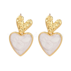 Серьги-гвоздики из латуни в форме сердца с покрытием для женщин&nbsp;EJEW-C125-26G