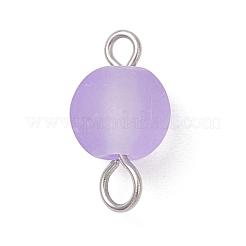 8 шт. 8-х цветные круглые подвески-соединители из матового стекла&nbsp;PALLOY-JF04089