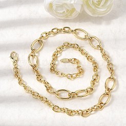 Латунные овальные ссылка цепи ожерелья&nbsp;NJEW-L013-03G