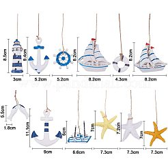 Подвесные подвески из смолы&nbsp;AJEW-PH0017-31-WH