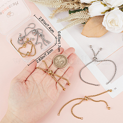 8 шт. 2 цвета регулируемый слайдер из нержавеющей стали 304 браслет/браслеты боло изготовление&nbsp;STAS-BBC0004-63