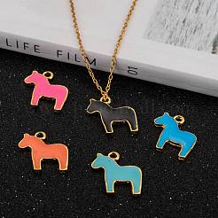 Сплав эмали животное лошадь подвески&nbsp;ENAM-M004-G