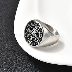 Кольца с широкими полосами из нержавеющей стали 304 с эмалью для мужчин RJEW-P163-01P