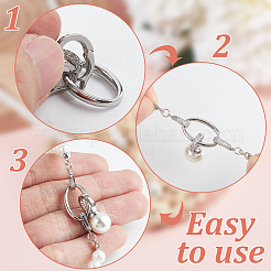 2 шт. 2-х цветные латунные застежки-пряжки со стразами&nbsp;KK-DR0001-14