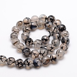 Окрашенные естественный агат граненый бисер пряди круглые&nbsp;X-G-E320E-8mm-12