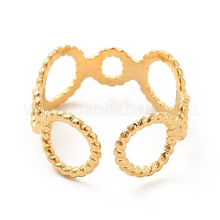 Ионное покрытие (ip) 304 нержавеющая сталь круглая обертка открытое кольцо-манжета для женщин&nbsp;RJEW-F131-11G