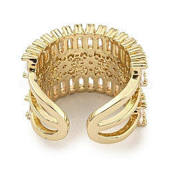 Латунные микро проложить манжеты кольца кубического циркония&nbsp;RJEW-I103-001G