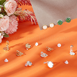 24 шт. 4-х стилевые латунные клипсы для сережек&nbsp;KK-BBC0008-44