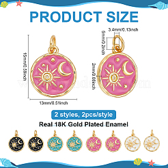 8 шт. 4-х цветные подвески из эмали с латунным покрытием&nbsp;KK-BC0015-22