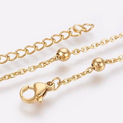 Ионное покрытие (ip) 304 нержавеющая сталь трос цепи браслеты на ногу&nbsp;LS-AJEW-P069-03G