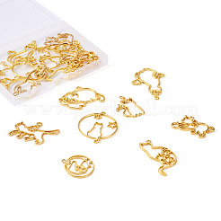 24 шт. 12 подвески из цинкового сплава с открытой спиной в виде котенка&nbsp;FIND-CW0001-05