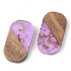 Подвески из прозрачной смолы и ореха&nbsp;RESI-S389-023A-B01