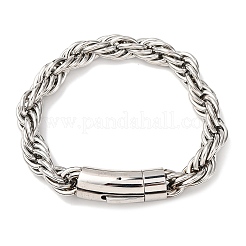 Браслеты из нержавеющей стали 304 с цепочкой и веревкой для мужчин и женщин BJEW-C124-03B-P