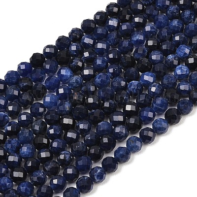 Природный содалит бисер нитей&nbsp;G-B175-D09-6mm-1