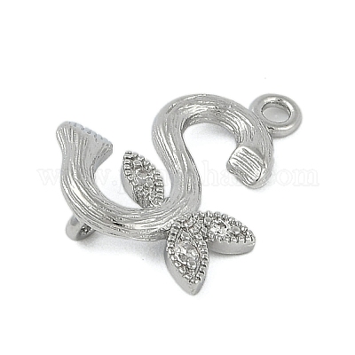 Латунные хрустальные стразы буквы звенья соединительные подвески&nbsp;KK-S395-06P-S-1