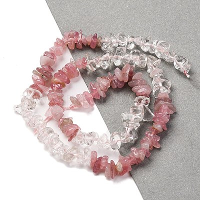 Нити бусин из натурального кварцевого кристалла и розового кварца G-L610-A15-01-1