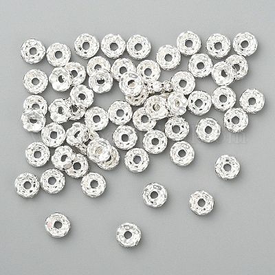 Латунные хрустальные бусины-разделители со стразами&nbsp;LS-X-RB-A006-6MM-S-1