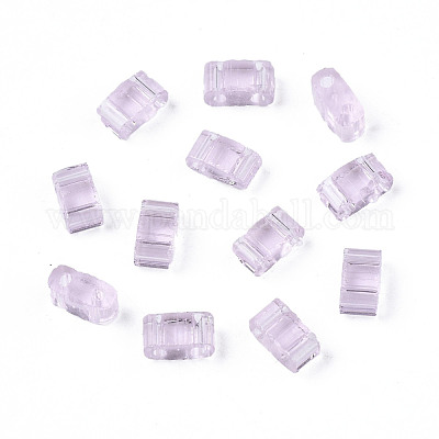 Прозрачные стеклянные бусы с 2 отверстием SEED-N004-002-C01-1