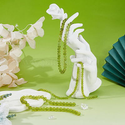 3 нити 3 стиля натуральные круглые бусины из кварца с трещинками оливкового цвета&nbsp;G-FH0002-68-1