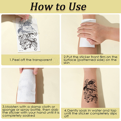 Съемные временные водонепроницаемые татуировки бумажные наклейки&nbsp;DIY-WH20013-74-1