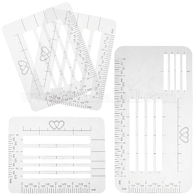 4 шт. пластиковые шаблоны для осмотра линейки&nbsp;AJEW-CP0009-96-1