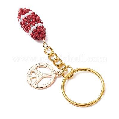 Регби ручная работа стеклянный сплав эмалированные подвески брелок KEYC-MZ00033-1