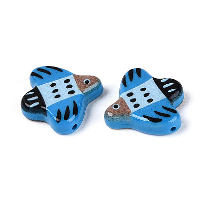 Печатные непрозрачные бусины из смолы&nbsp;RESI-N043-24C-1