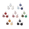 21Pcs 21 Styles Natural & Synthetic Mixed Gemstone Round Charms, with 304 Stainless Steel Findings, Mixed Dyed and Undyed, Stainless Steel Color, 13~14x8~8.5mm, Hole: 2.5~3mm, 1pc/style