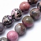 Natural Rhodonite Beads Strands, Round, 4mm, Hole: 0.8mm, about 88~90pcs/strand, 15 inch