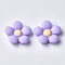 Resin Cabochons, Flower, Lilac, 17~17.5x17.5~18x5~6mm