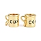 Brass Charms, Coffee Cup, Long-Lasting Plated, Cadmium Free & Lead Free, Rack Plating, with Jump Ring, Golden, 9x11.5x8.5mm, Hole: 3mm