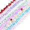 Transparent Glass Beads Strands, Elephant, Mixed Color, 10x12x3mm, Hole: 1mm, about 45~48pcs/strand, 14~14.5 inch(36~37cm)