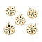 Brass Micro Pave Cubic Zirconia Pendants, with Jump Ring, Real 18K Gold Plated, Long-Lasting Plated, Lead Free & Cadmium Free & Nickel Free, Flat Round with Eye, Colorful, 25x23x2mm, Jump Ring: 5x1mm, 3mm Inner Diameter
