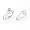 Non-Tarnish 201 Stainless Steel Stud Earring Findings, with Ear Nuts and 304 Stainless Steel Pin, Oval, Stainless Steel Color, 18.5x9.5mm, Hole: 2mm, Pin: 0.7mm